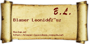 Blaser Leonidász névjegykártya